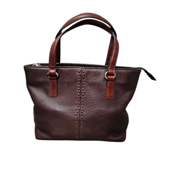 Fossil Vintage Leather whipstitch Boho Small Brown Handbag - Picture 1 of 15
